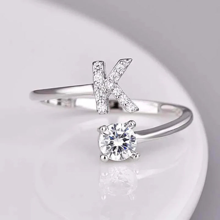 Domitilla Rosanera Letter Ring | White Gold