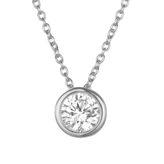Lunaria Gemmara Birthstone Necklace | White Gold
