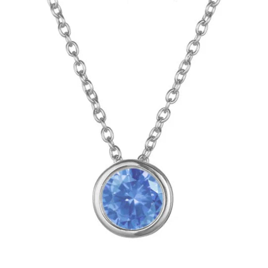 Lunaria Gemmara Birthstone Necklace | White Gold