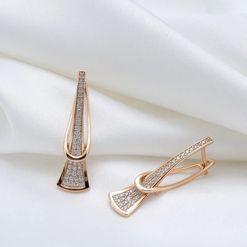 Radiant Layers Crystal Earrings | Gold